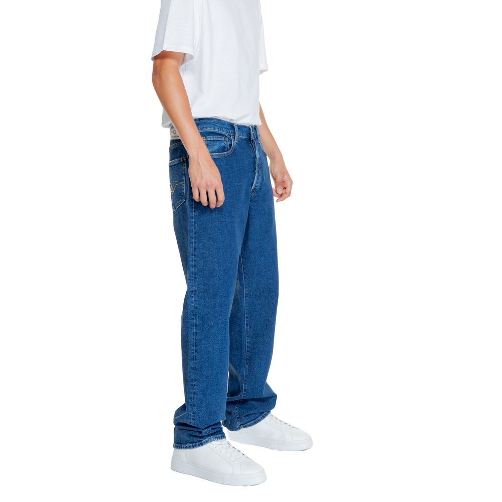 Replay Relaxed Fit Jeans aus blauer Baumwolle