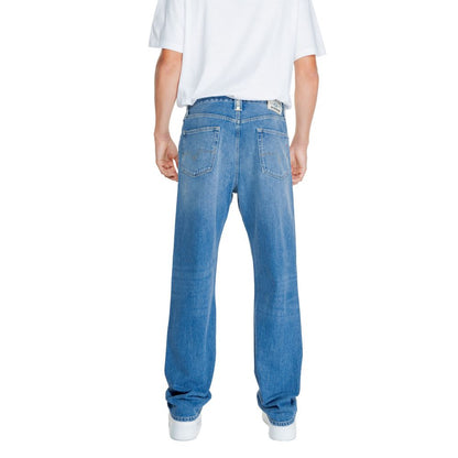 Replay Relaxed Fit Jeans aus blauer Baumwolle