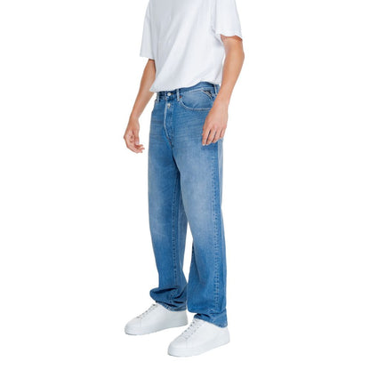 Replay Relaxed Fit Jeans aus blauer Baumwolle