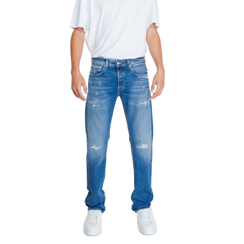 Replay Relaxed Fit Jeans aus blauer Baumwolle