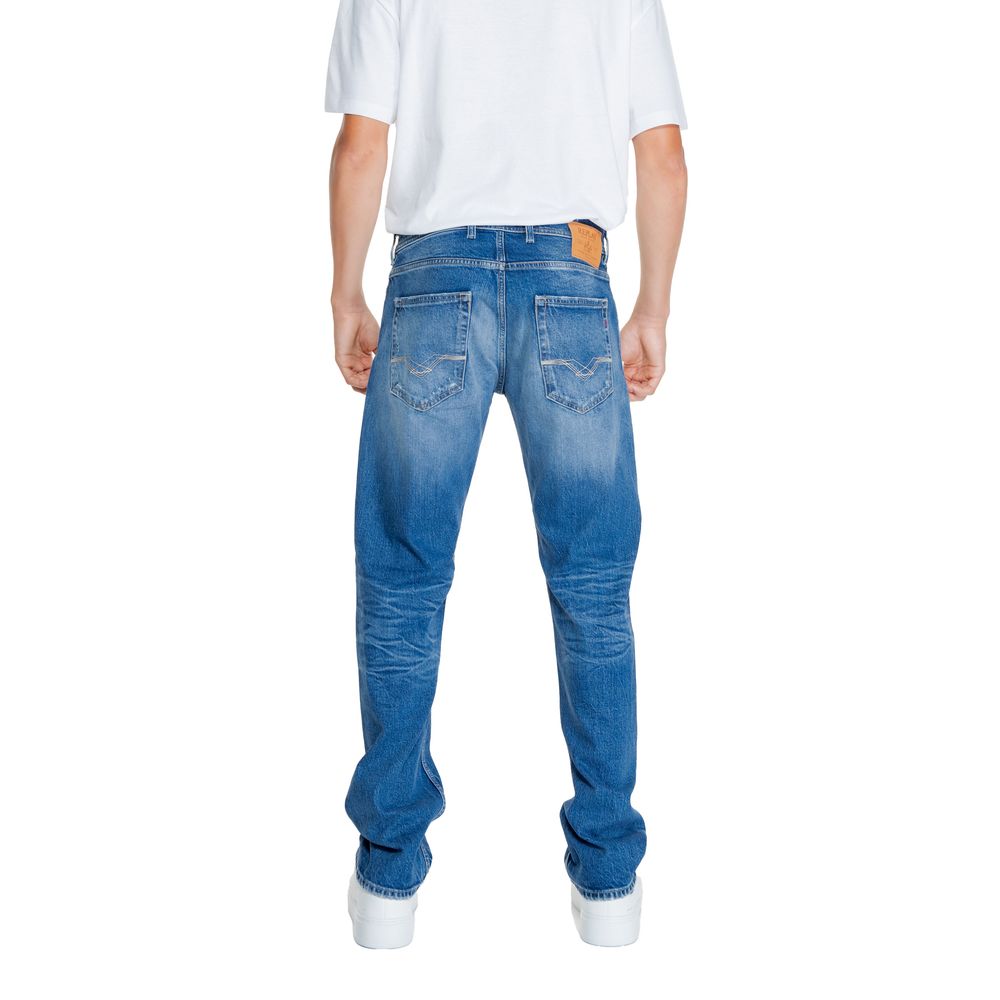 Replay Relaxed Fit Jeans aus blauer Baumwolle