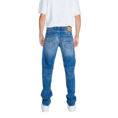 Replay Relaxed Fit Jeans aus blauer Baumwolle
