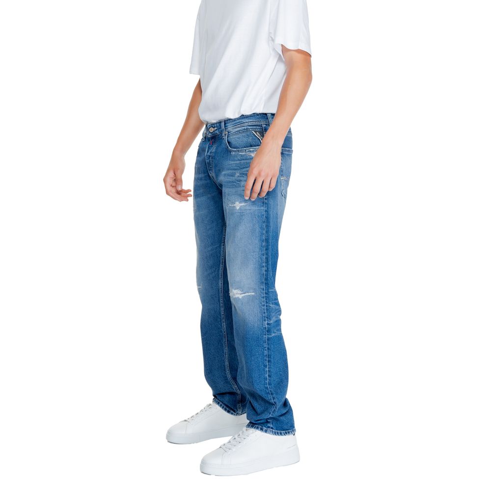 Replay Relaxed Fit Jeans aus blauer Baumwolle