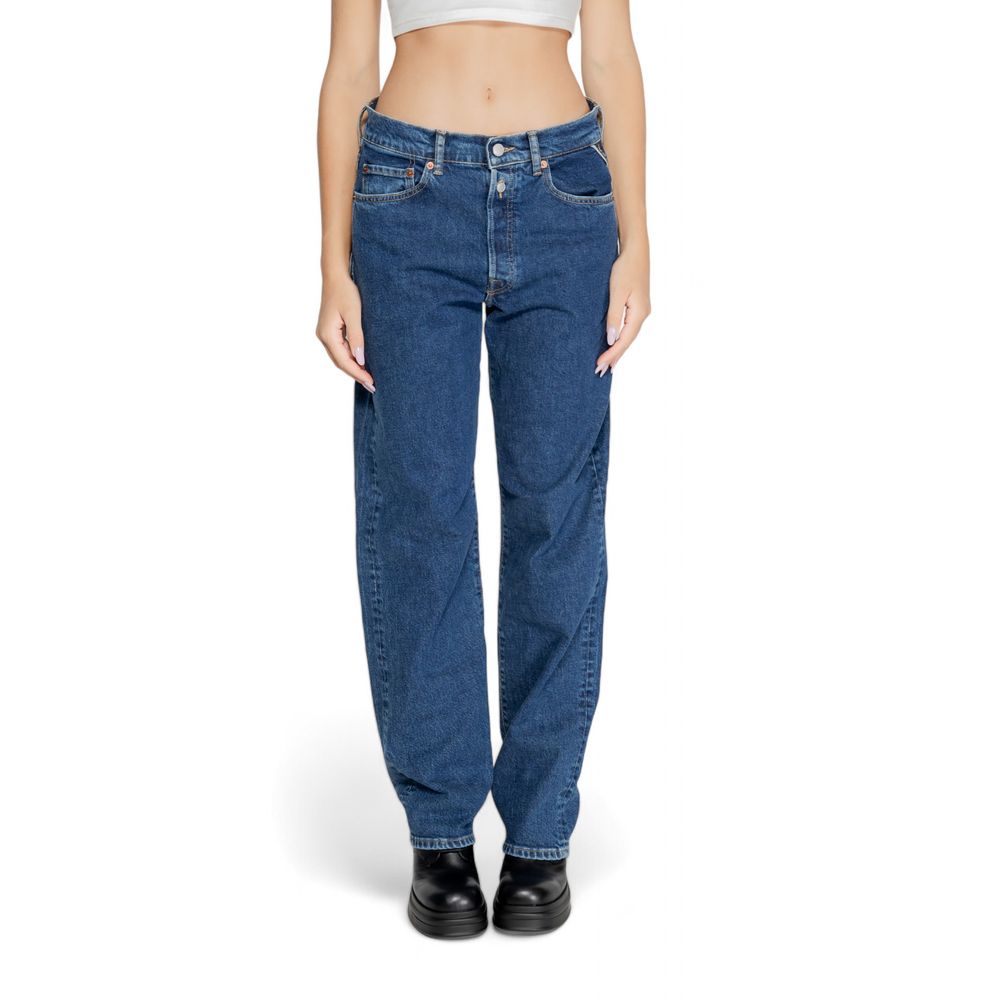 Replay Blaue Mom-Jeans aus Baumwolle