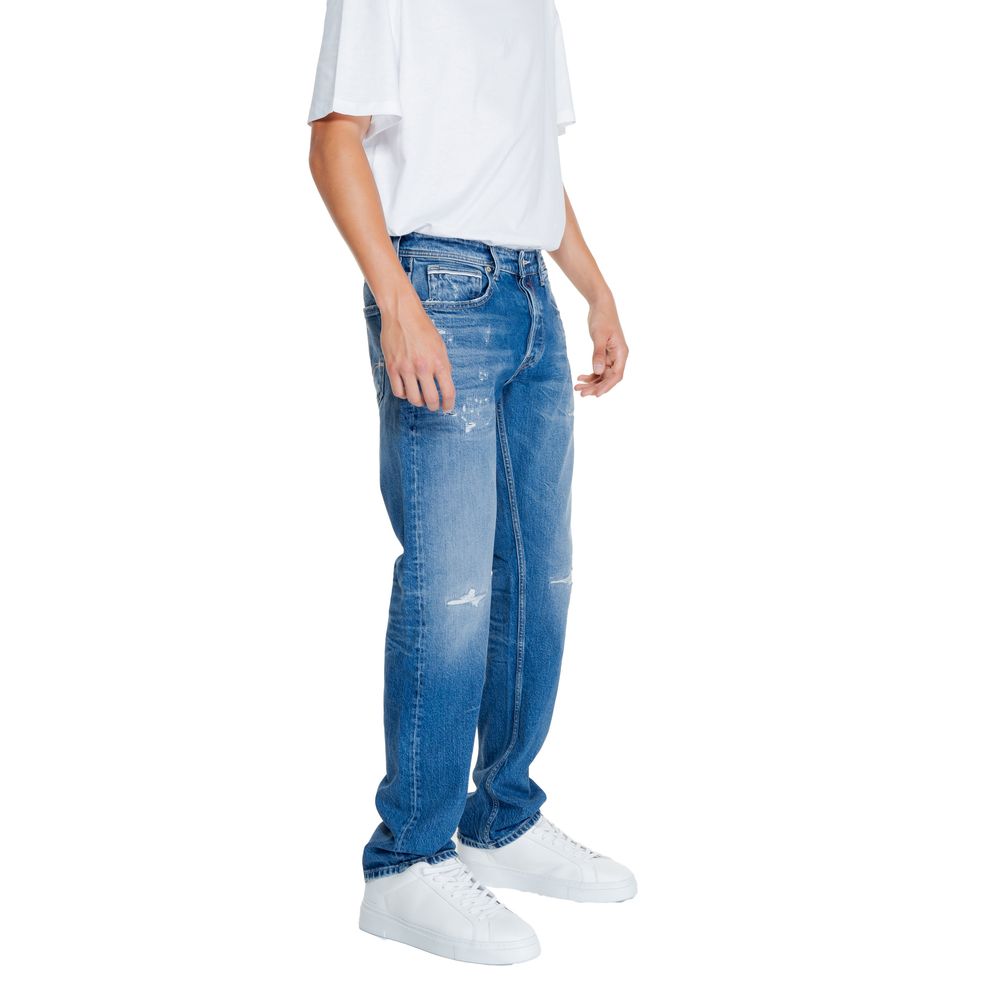 Replay Relaxed Fit Jeans aus blauer Baumwolle