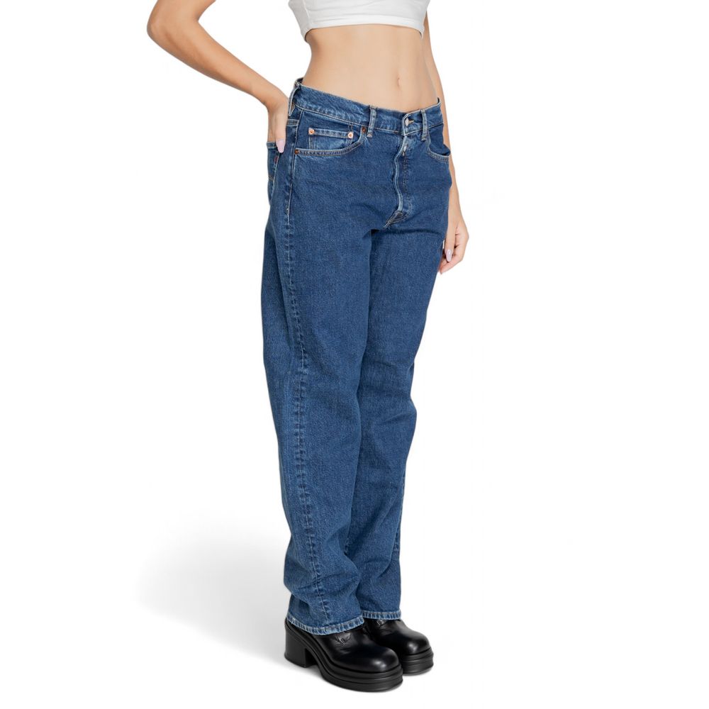 Replay Blaue Mom-Jeans aus Baumwolle