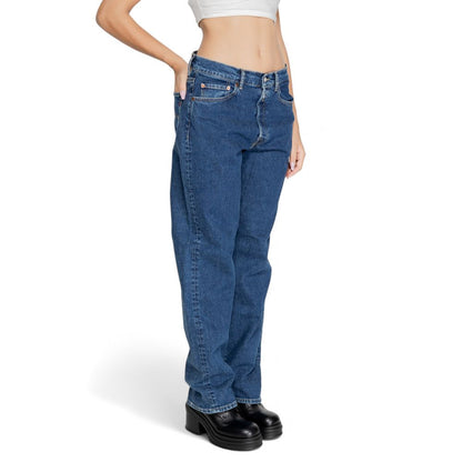 Replay Blaue Mom-Jeans aus Baumwolle