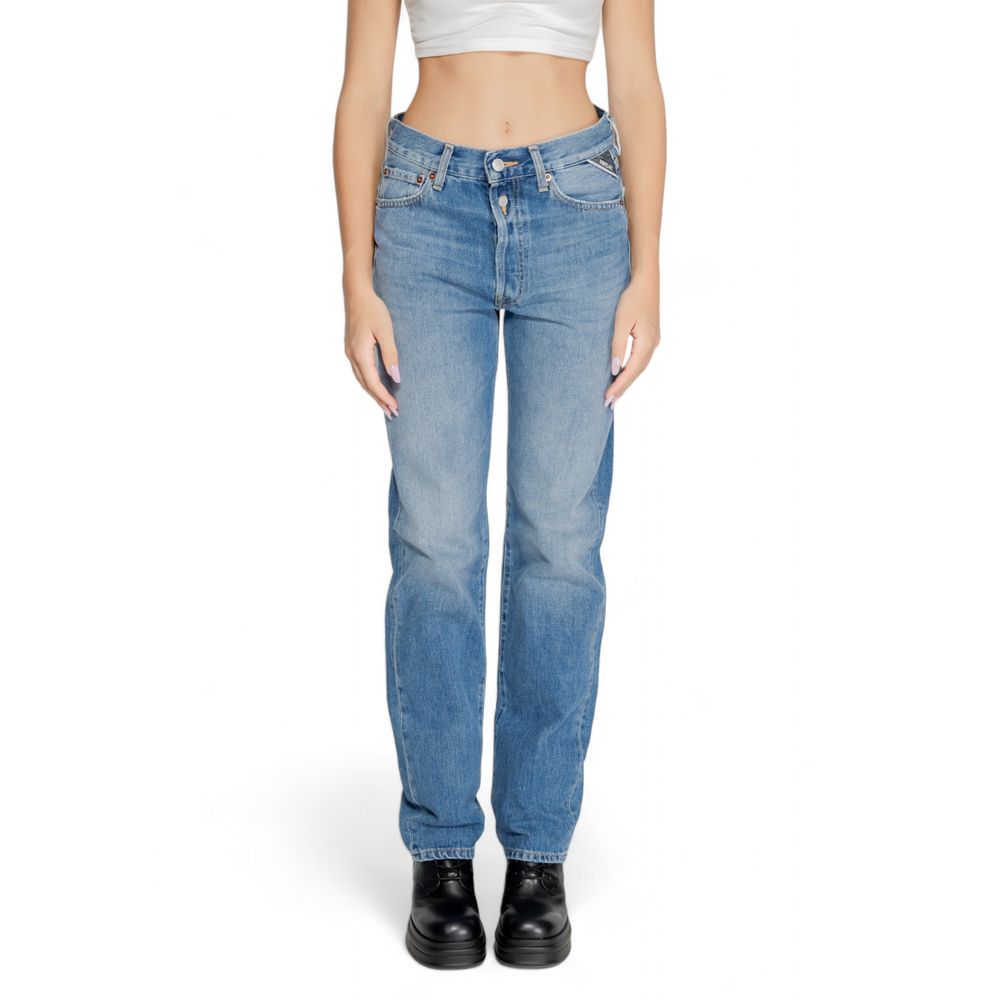 Replay Blaue Mom-Jeans aus Baumwolle