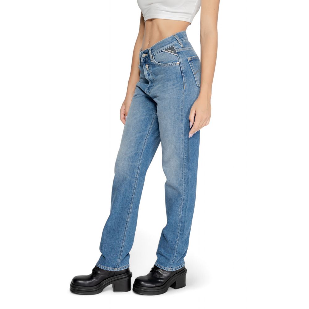 Replay Blaue Mom-Jeans aus Baumwolle