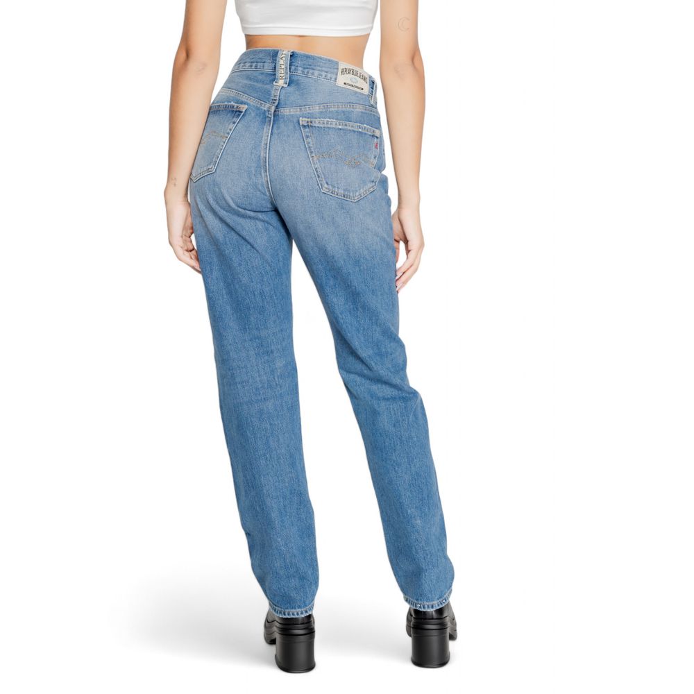 Replay Blaue Mom-Jeans aus Baumwolle