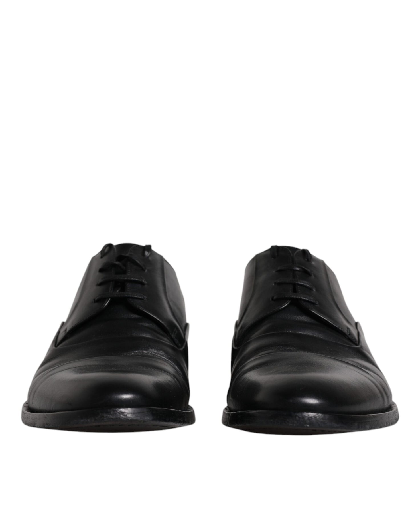Dolce & Gabbana Schwarze Leder Schnürschuhe Männer Derby Formelle Schuhe