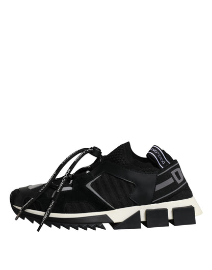 Dolce & Gabbana Schwarz Weiß Logo Sorrento Herren Turnschuhe Schuhe