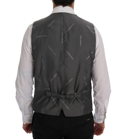 Dolce & Gabbana Graue STAFF Baumwollweste mit Streifen