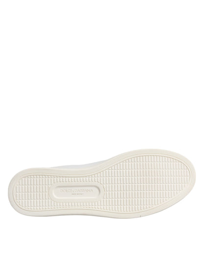 Dolce & Gabbana Weiß London Kalbsleder Turnschuhe Schuhe