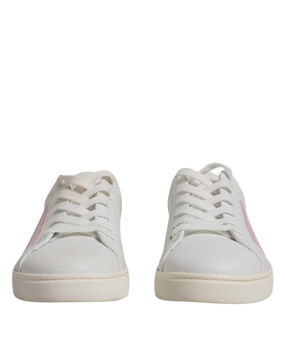 Dolce & Gabbana Weiß Klassische Kalbsleder Turnschuhe Schuhe