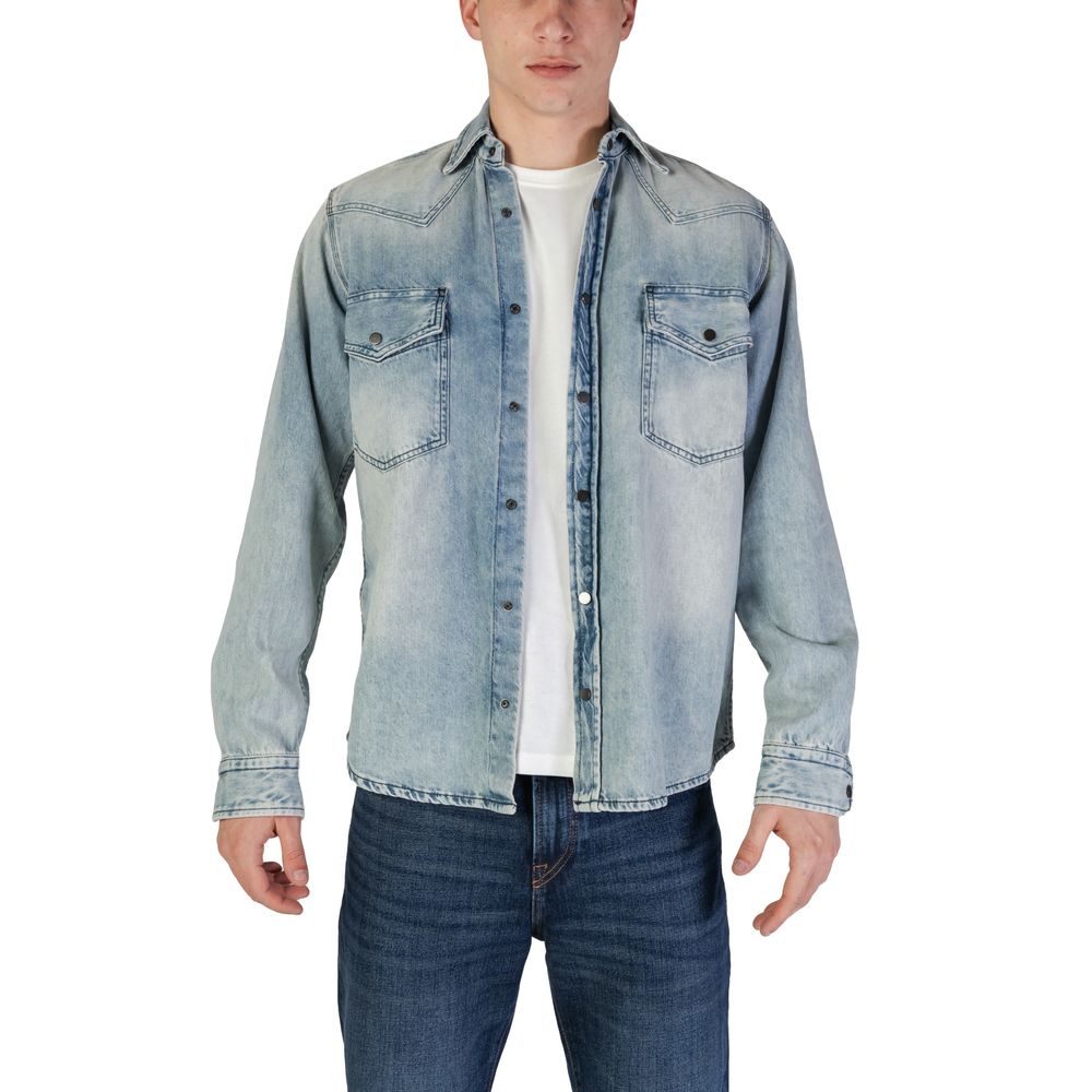 Hugo Boss light blue cotton shirt