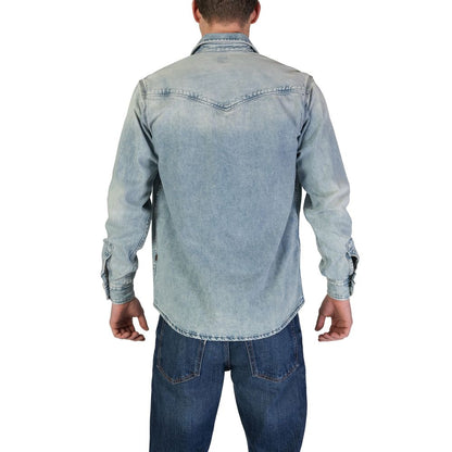 Hugo Boss light blue cotton shirt