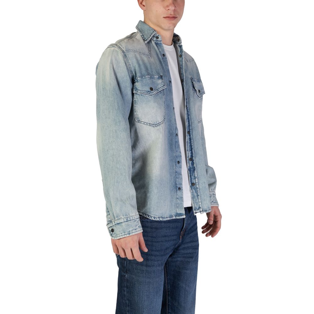 Hugo Boss light blue cotton shirt