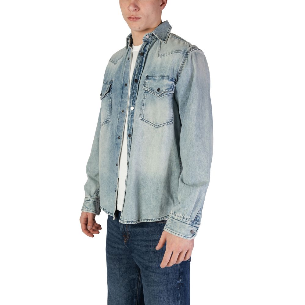 Hugo Boss light blue cotton shirt