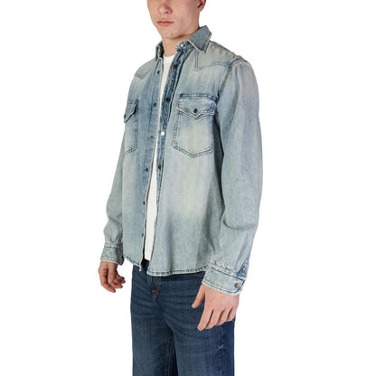 Hugo Boss light blue cotton shirt
