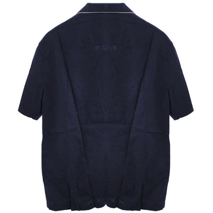 Emporio Armani Blaues Baumwollhemd