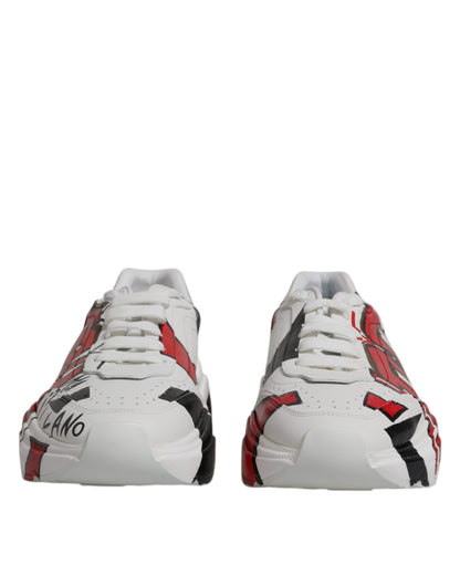 Dolce & Gabbana Weiß Daymaster Hand gemalt Turnschuhe Schuhe