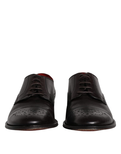 Dolce & Gabbana Schwarzes Kalbsleder Derby Herren Anzugschuhe