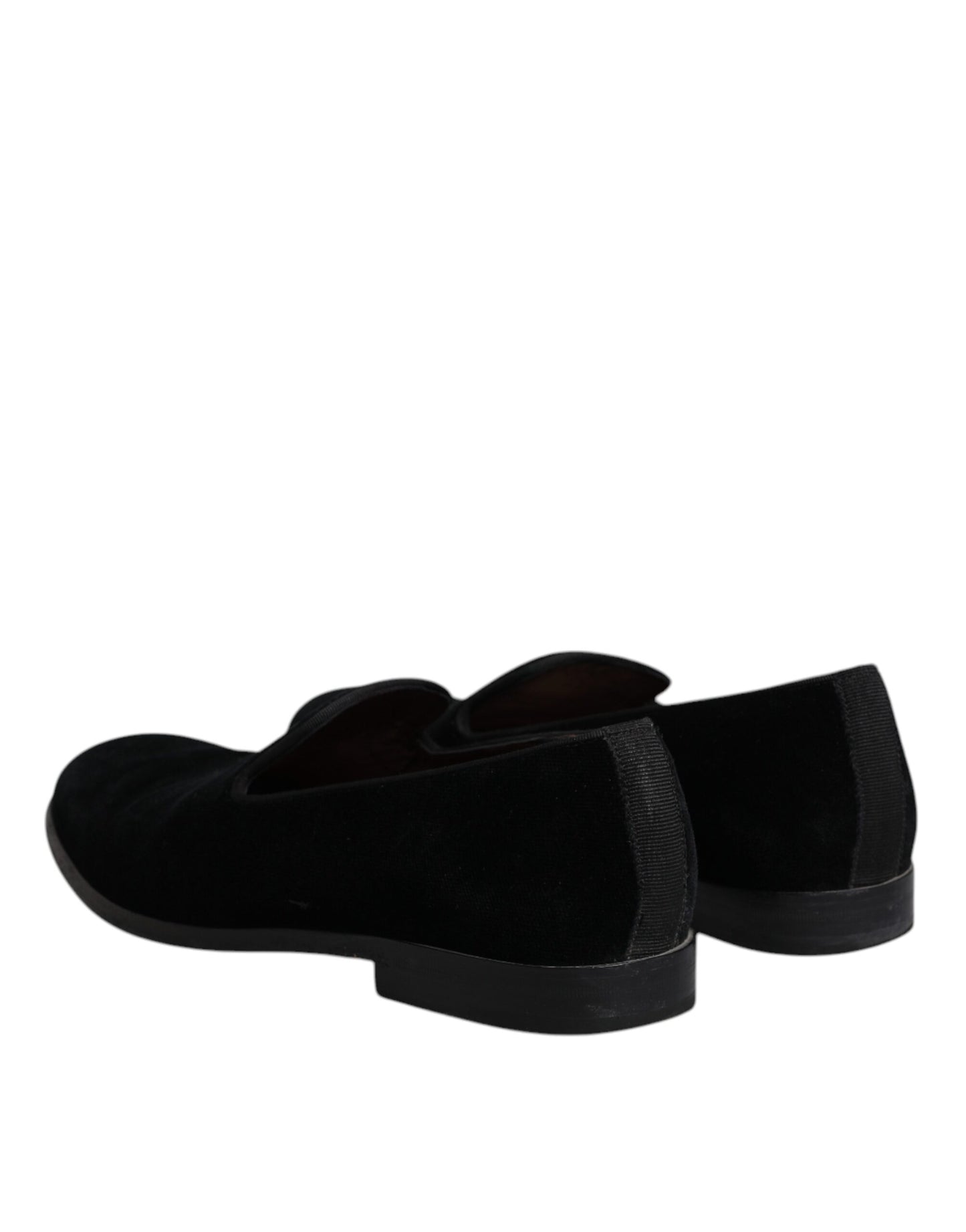 Dolce & Gabbana Schwarzer Samt Loafers Formal Männer Kleid Schuhe