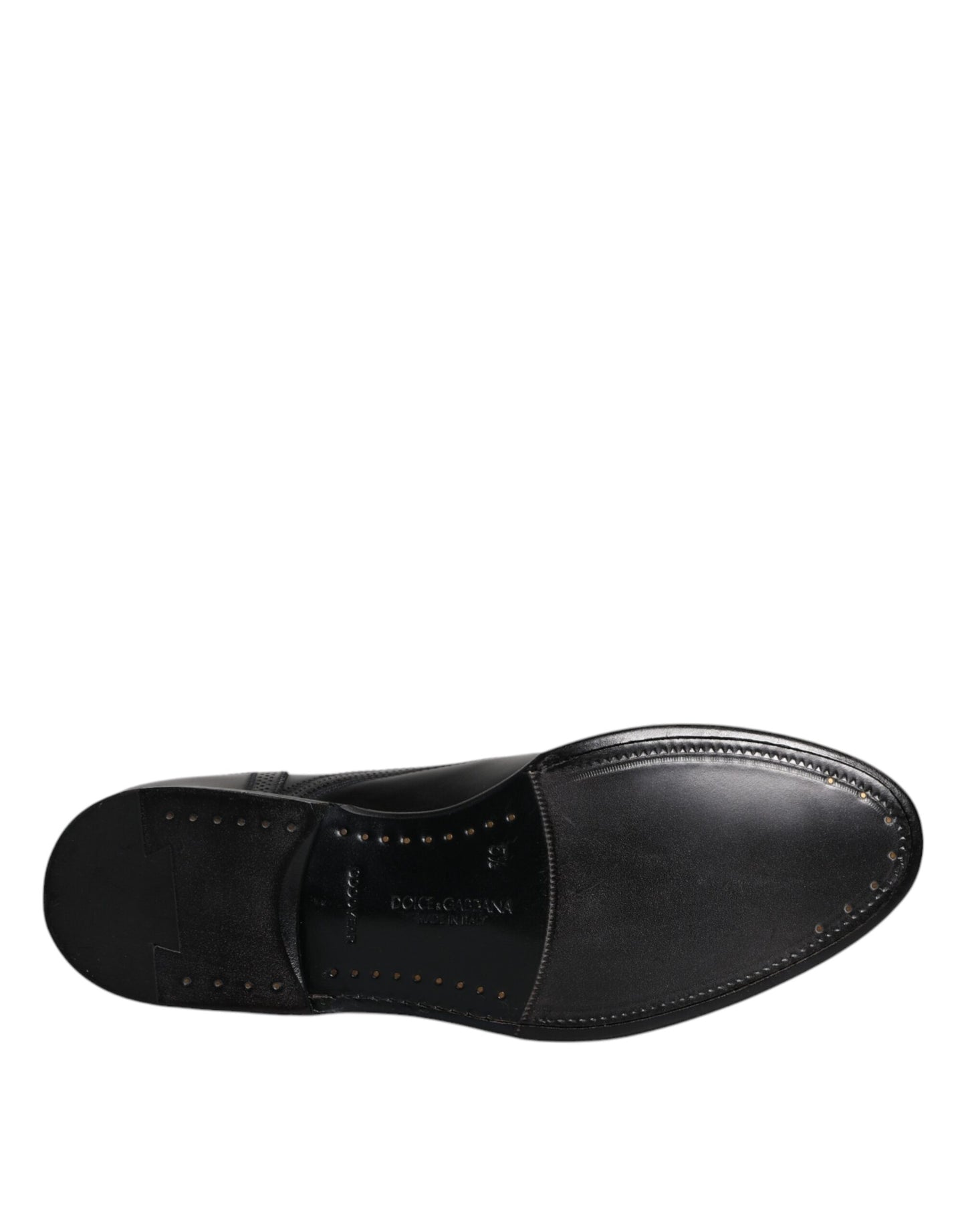 Dolce & Gabbana Schwarzes Leder Derby Wingtip Formelle Schuhe