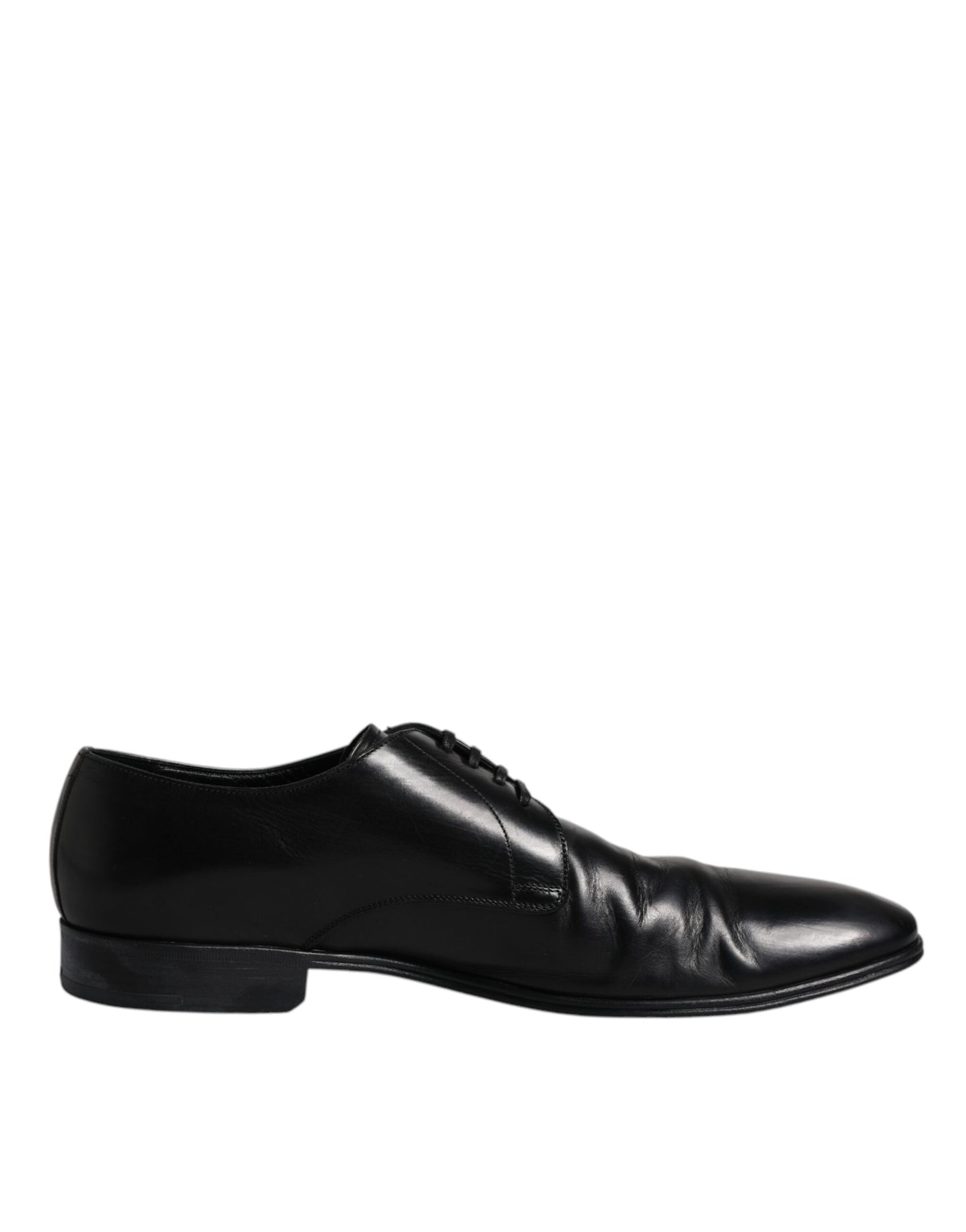 Dolce & Gabbana Schwarzes Lackleder Derby Herren Anzugschuhe