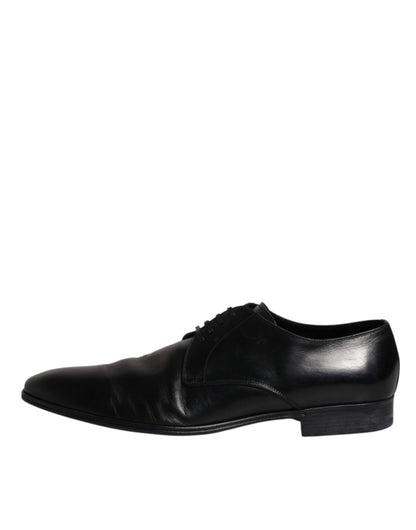 Dolce & Gabbana Schwarzes Lackleder Derby Herren Anzugschuhe