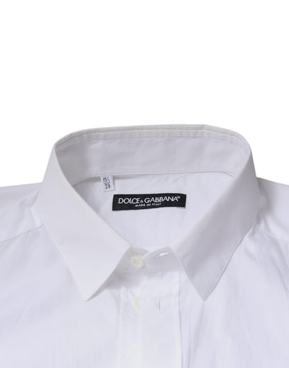 Dolce & Gabbana Weißes langärmeliges Hemd aus Baumwolle für formelle Anlässe