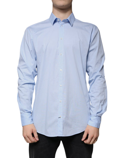 Dolce & Gabbana Hellblaues Baumwollhemd MARTINI Slim Fit