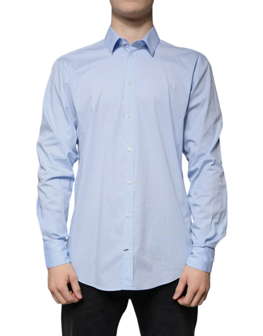 Dolce & Gabbana Hellblaues Baumwollhemd MARTINI Slim Fit