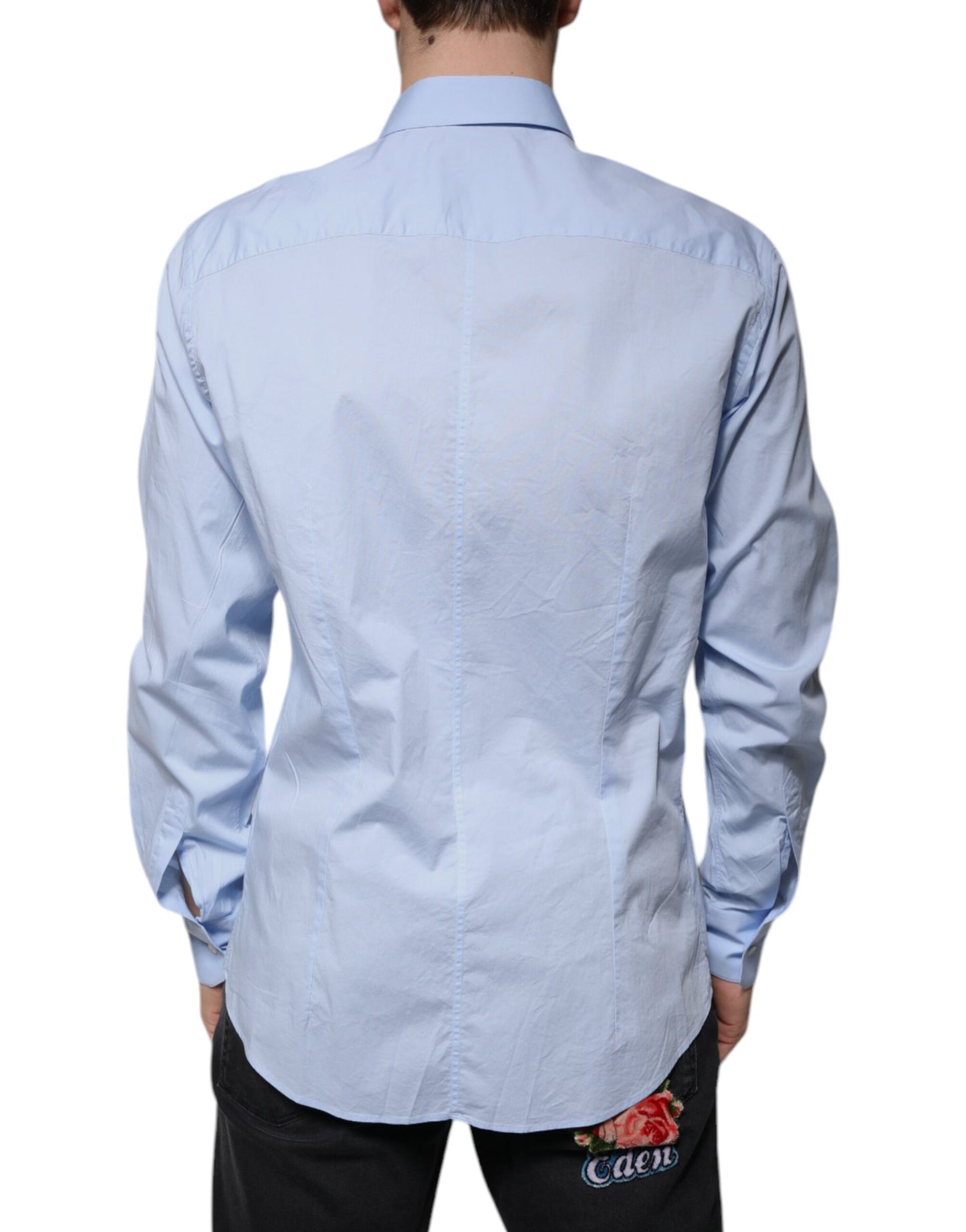 Dolce & Gabbana Hellblaues Baumwollhemd MARTINI Slim Fit