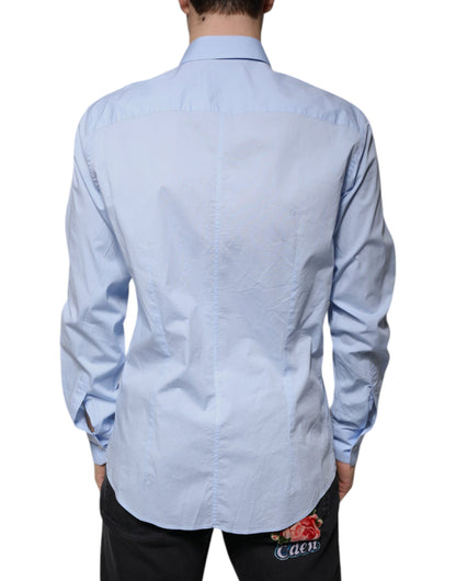 Dolce & Gabbana Hellblaues Baumwollhemd MARTINI Slim Fit