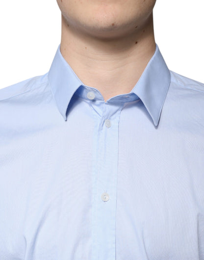 Dolce & Gabbana Hellblaues Baumwollhemd MARTINI Slim Fit