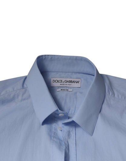 Dolce & Gabbana Hellblaues Baumwollhemd MARTINI Slim Fit