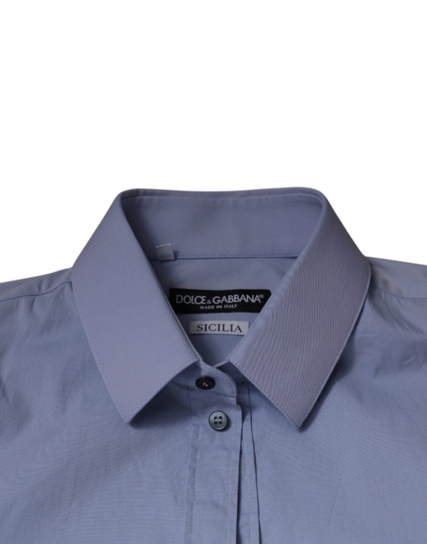 Dolce & Gabbana Hellblaues Baumwollhemd SICILIA Slim Fit