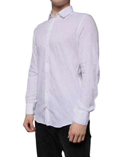 Dolce & Gabbana Weißes Slim Fit Hemd aus Baumwolle für Herren