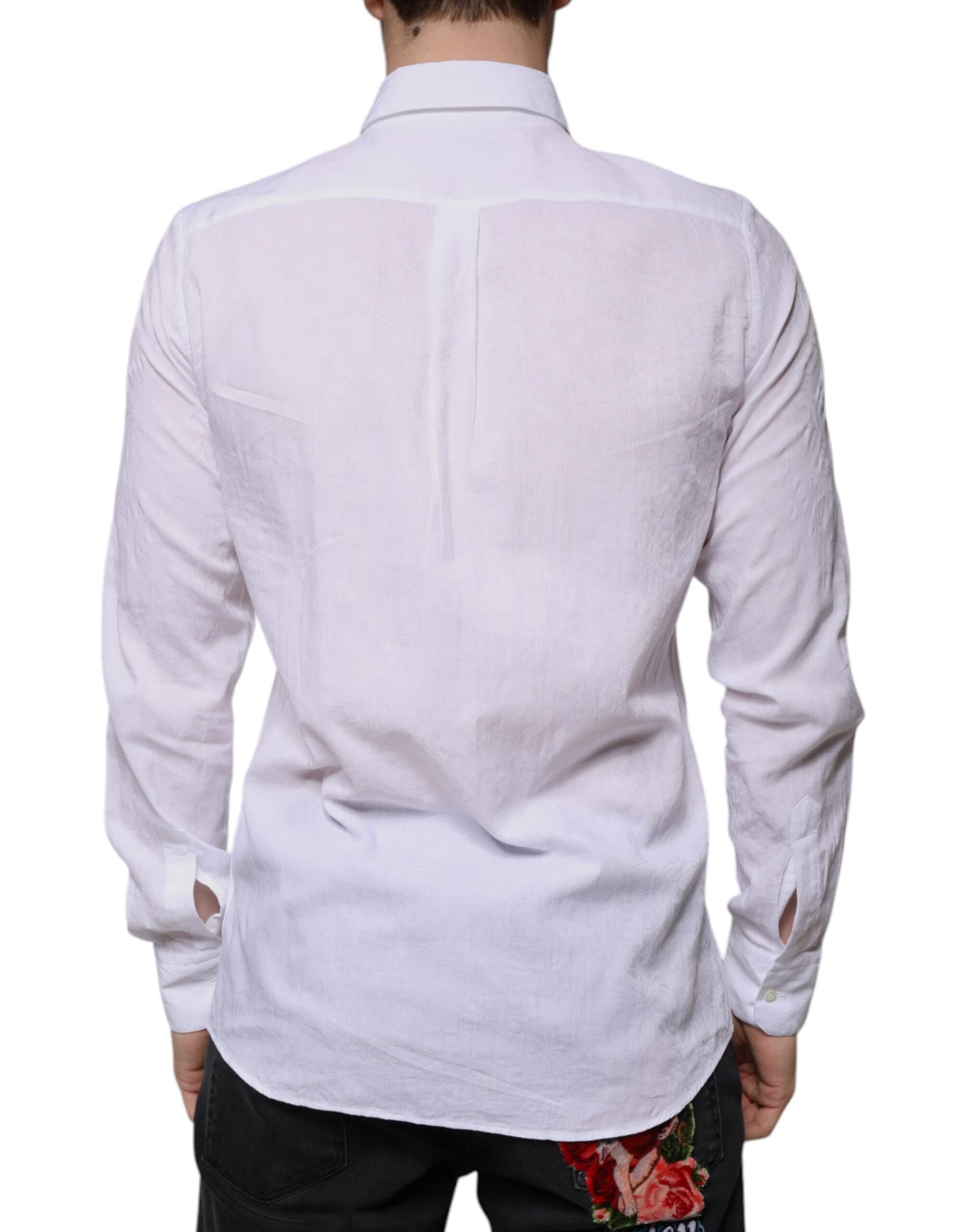 Dolce & Gabbana Weißes Slim Fit Hemd aus Baumwolle für Herren