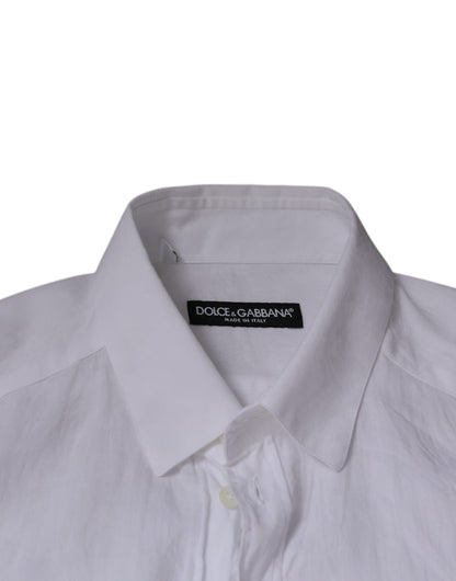 Dolce & Gabbana Weißes Slim Fit Hemd aus Baumwolle für Herren
