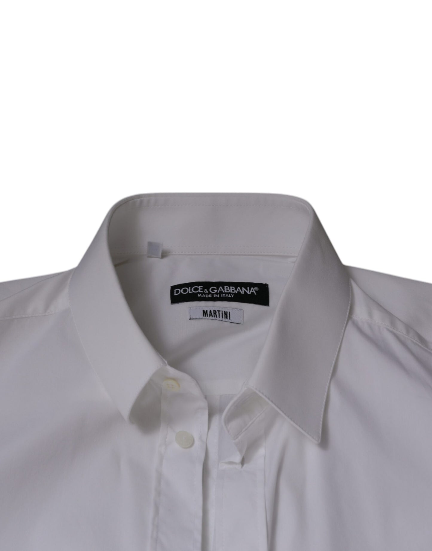 Dolce & Gabbana Weißes Baumwollmischung Männer MARTINI Kleid Hemd
