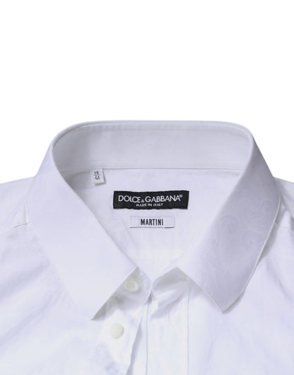 Dolce & Gabbana Weißes Baumwollhemd MARTINI Slim Fit Herren