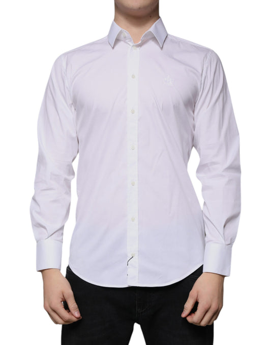 Dolce & Gabbana Weißes Baumwollhemd MARTINI Slim Fit Herren