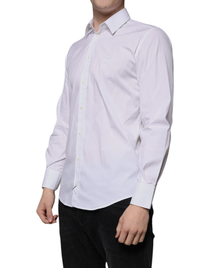Dolce & Gabbana Weißes Baumwollhemd MARTINI Slim Fit Herren