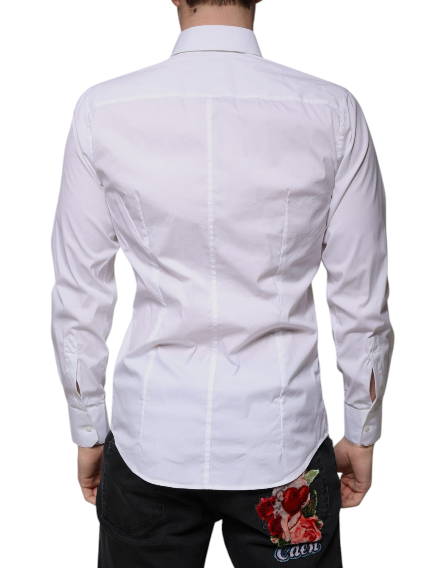 Dolce & Gabbana Weißes Baumwollhemd MARTINI Slim Fit Herren
