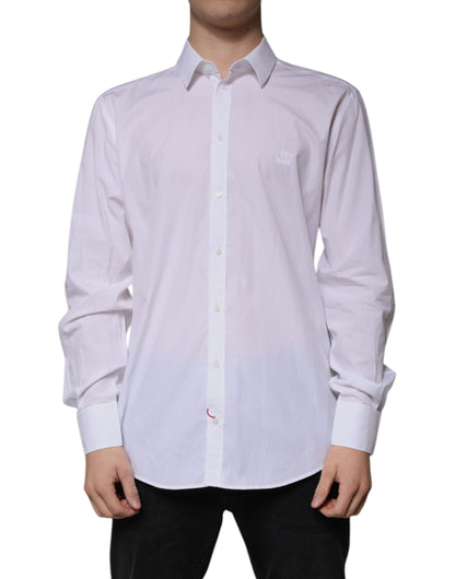 Dolce & Gabbana Weißes Baumwollhemd MARTINI Slim Fit