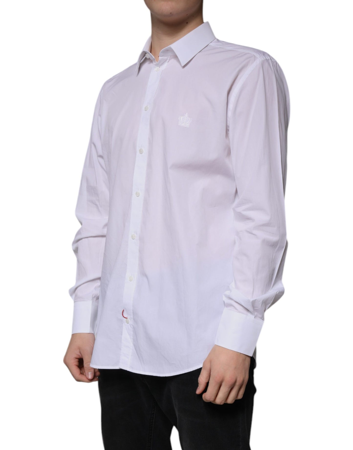 Dolce & Gabbana Weißes Baumwollhemd MARTINI Slim Fit