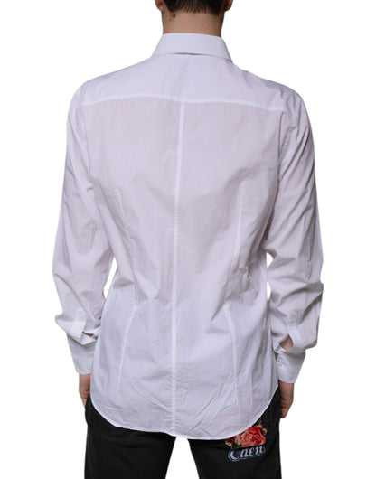 Dolce & Gabbana Weißes Baumwollhemd MARTINI Slim Fit